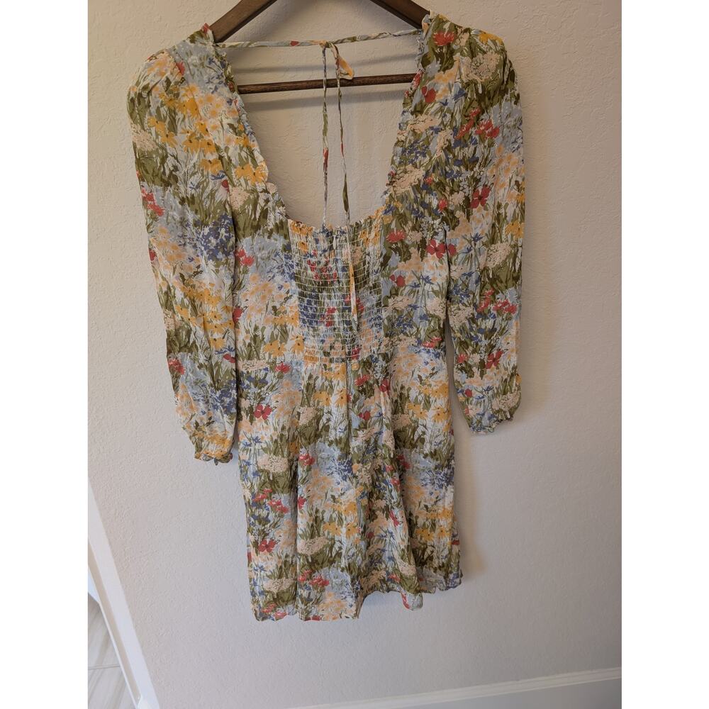 Reformation Floral A Line Feminine Chiffon dress Countryside Cottagecore Sz 6 - Picture 7 of 9